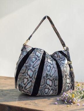 Aimee Kestenberg Tuscany Python-Print Hobo Shoulder Bag